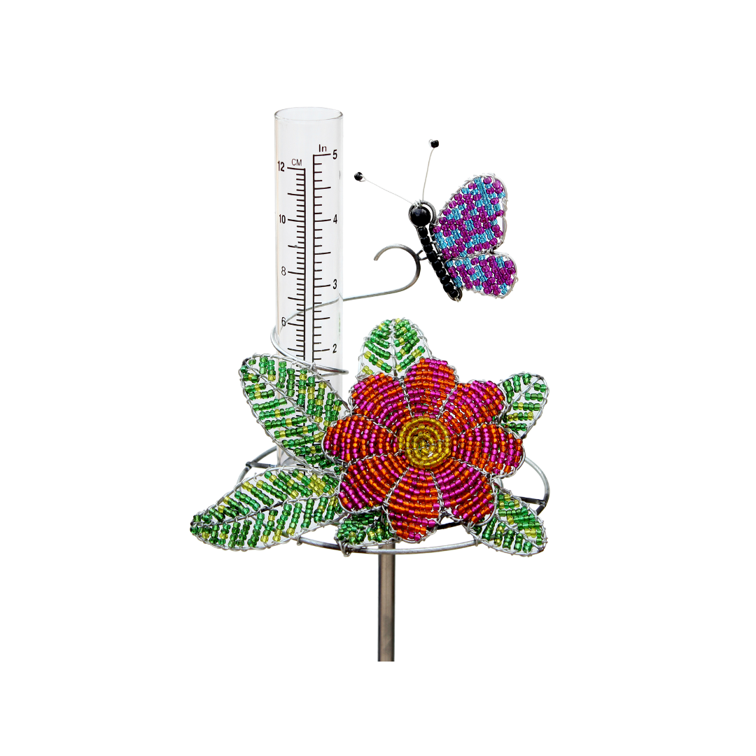 Rain Gauge, Flower (Set of 2)