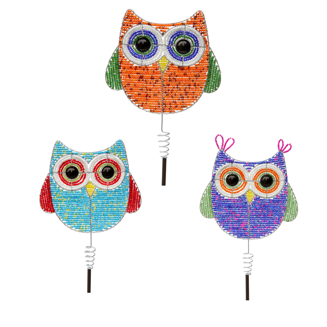 Owl Garden Stake, Asst (Set of 3)