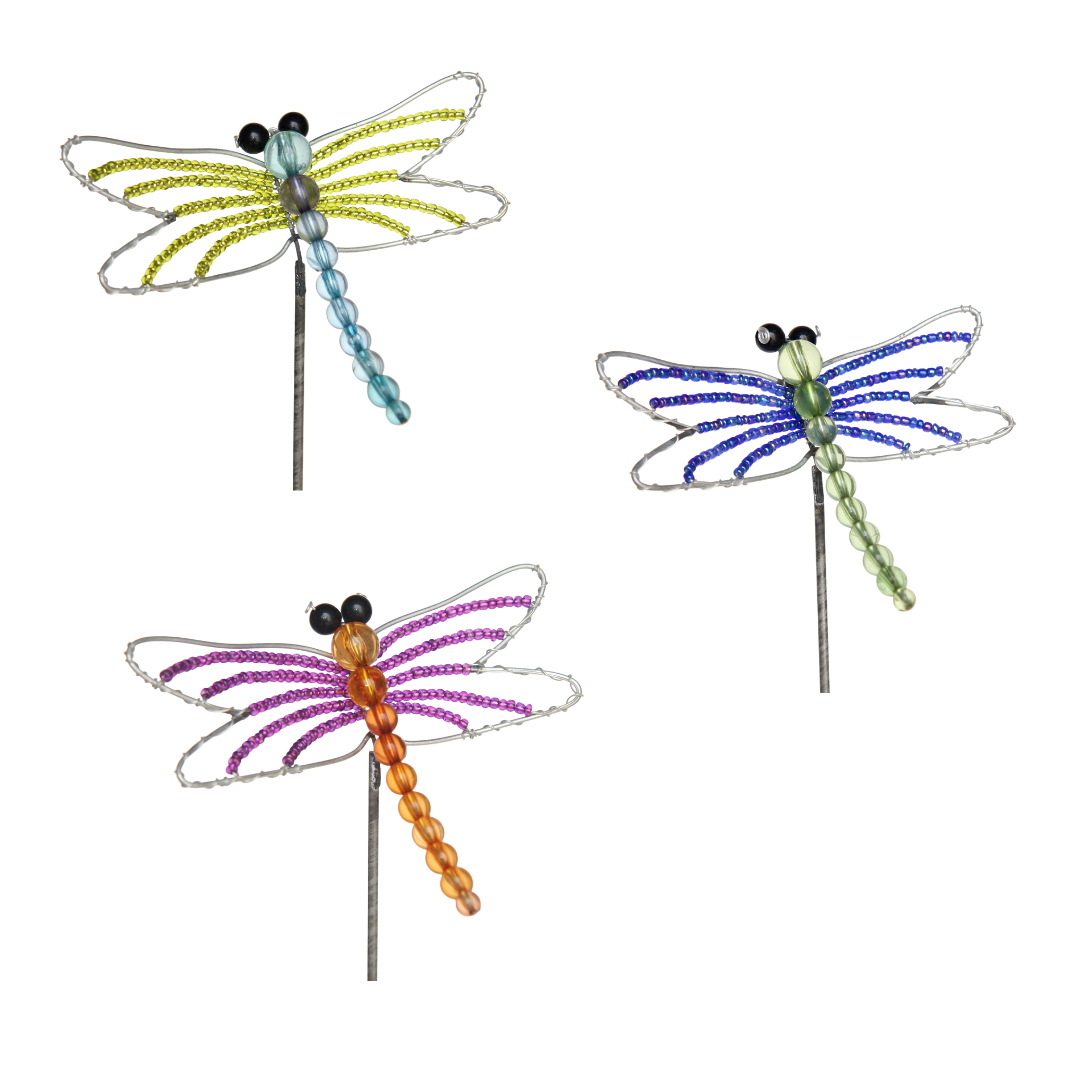 Dragonfly Pot Stake, Asst  (Set of 3)