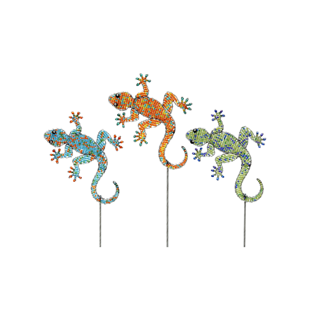 Gecko Pot Stake, Asst (Set of 3)