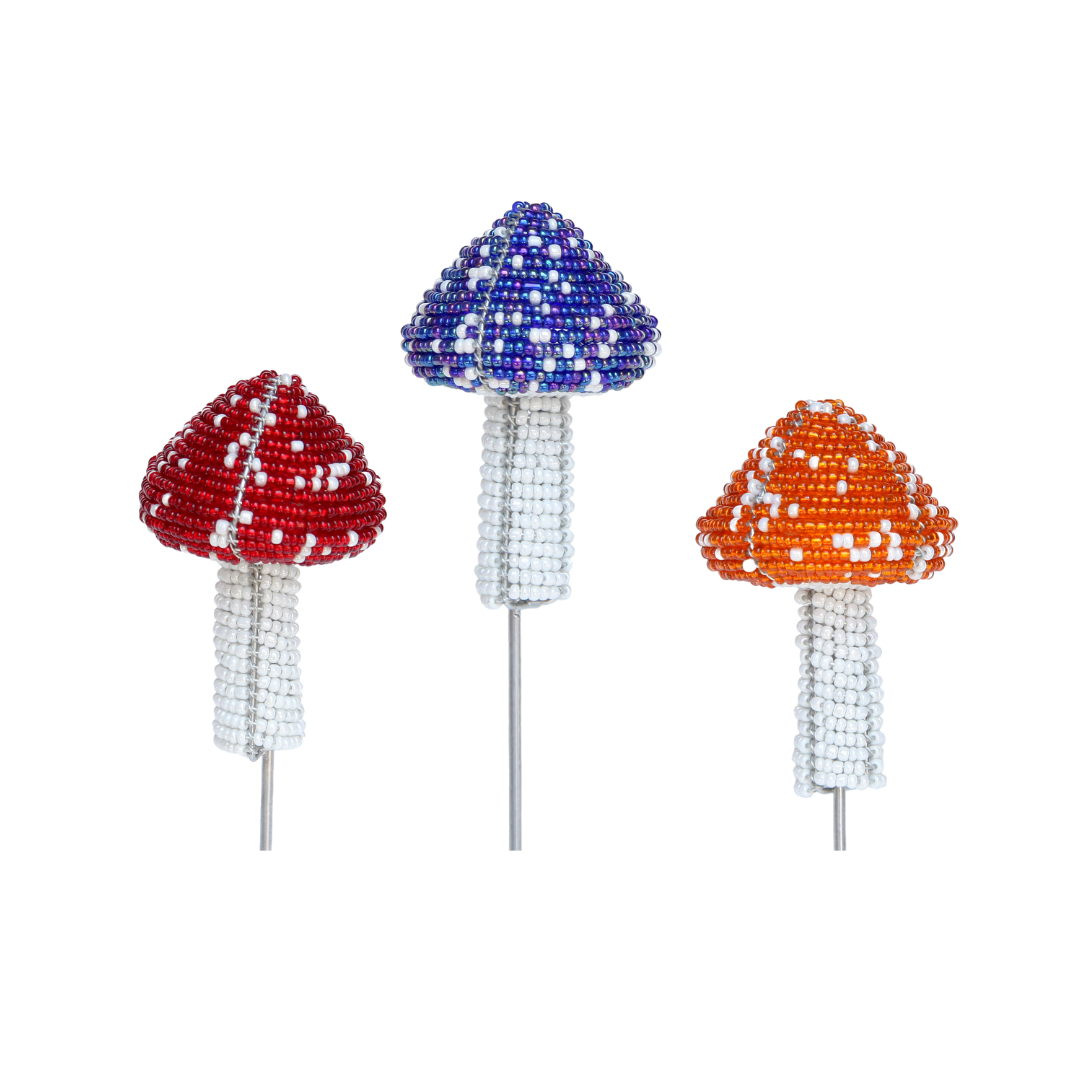 Mushroom Pot Stake, Asst  (Set of 3)