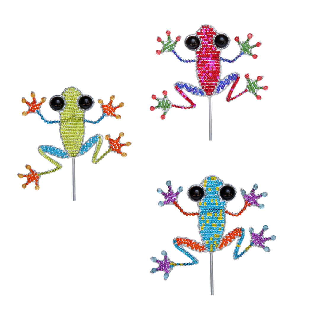 Tree Frog Pot Stake, Asst (Set of 3)