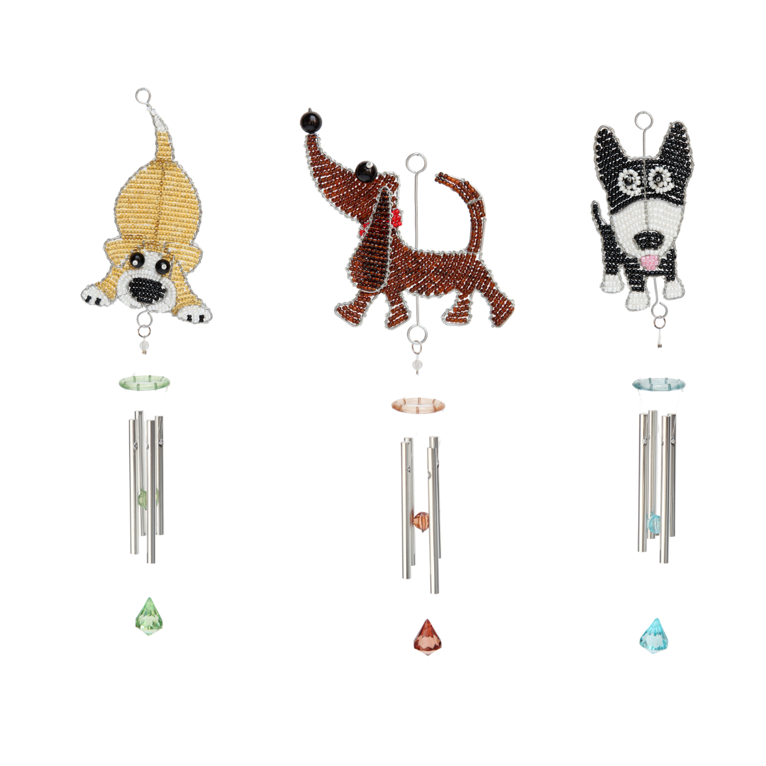 Dog Wind Chime, Asst (Set of 3)